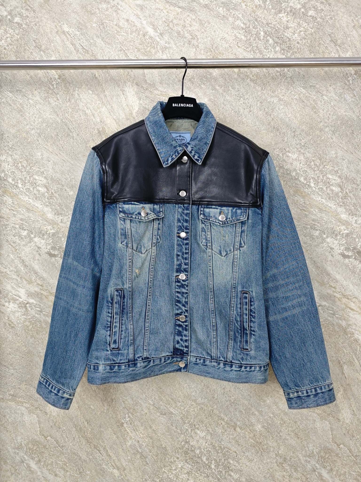 프라다 데님 자켓 블루