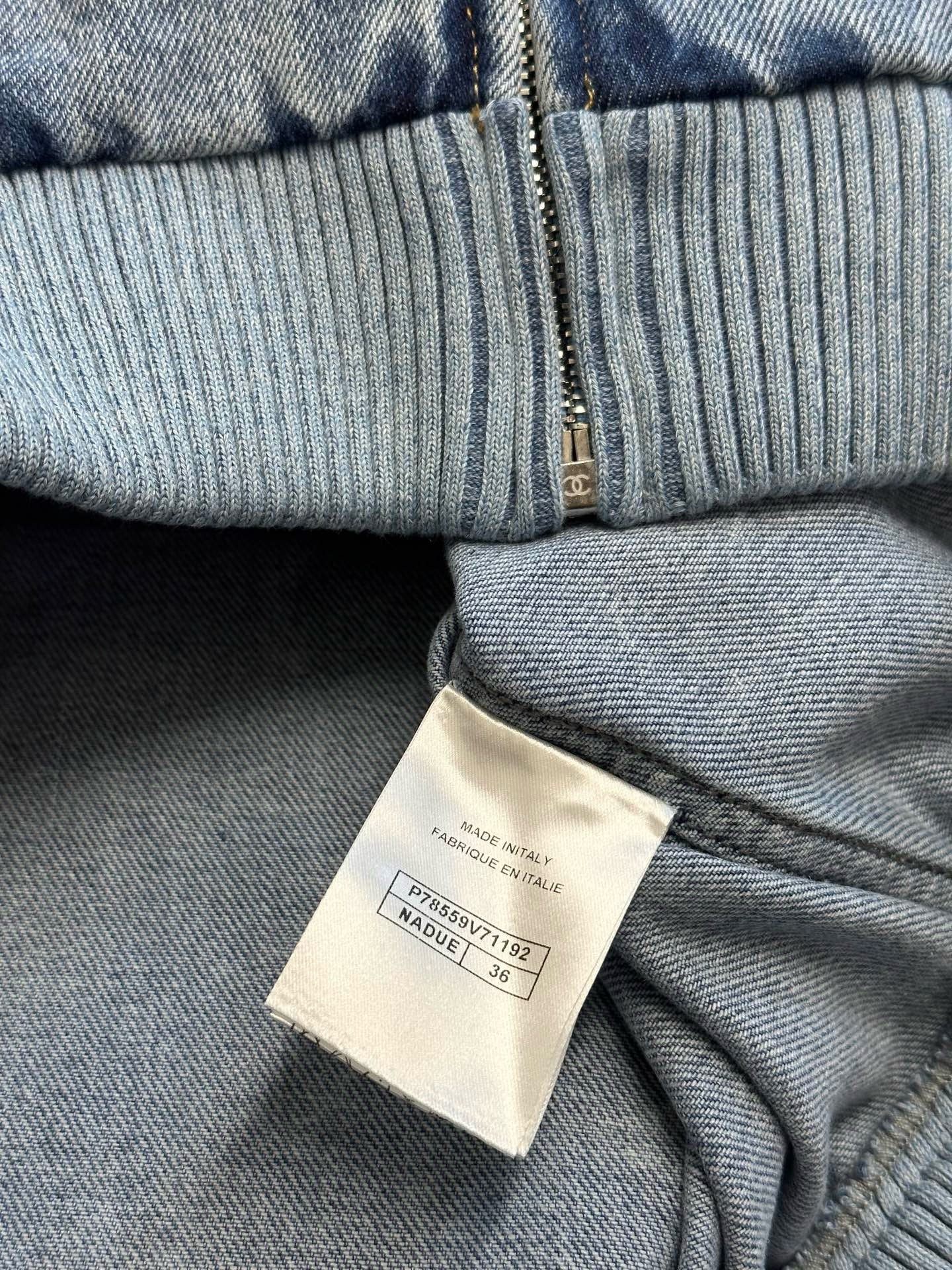 샤넬 자수 데님 블루종