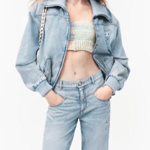 샤넬 자수 데님 블루종