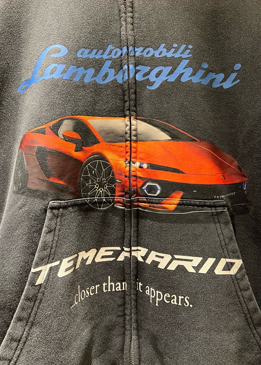 발렌시아가 오토모빌리 람보르기니 스몰 핏 집업 후디 페이드