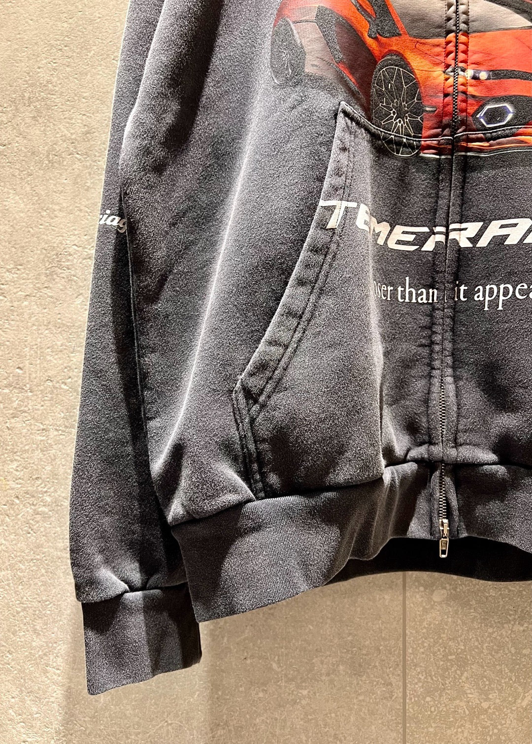 발렌시아가 오토모빌리 람보르기니 스몰 핏 집업 후디 페이드