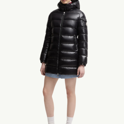 쿠르셀 후드 미디 길이 다운 자켓